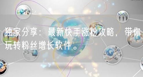 独家分享：最新快手涨粉攻略，带你玩转粉丝增长软件。