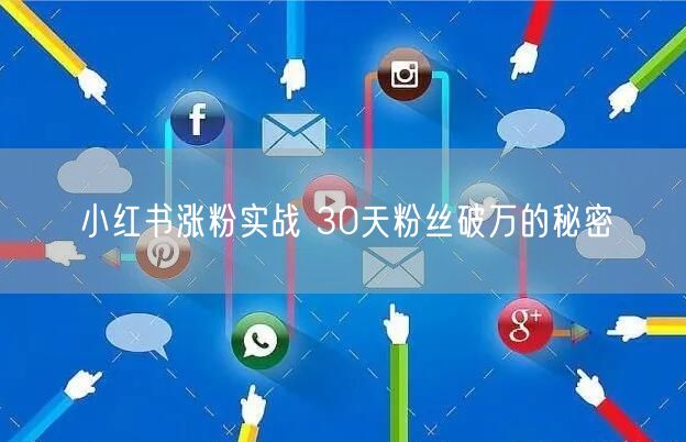 小红书涨粉实战 30天粉丝破万的秘密